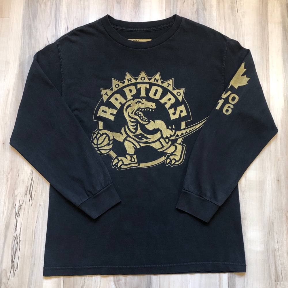 OVO Toronto Raptors 2014 Drake Night Shirt Womens L Black Gold 416 Long Sleeve